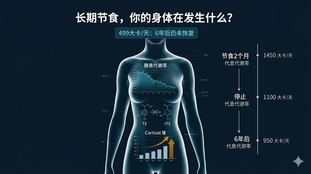 主流减肥建议正在犯一个系统性错误：节食不只是"低效的"，它会对代谢造成持续性损伤